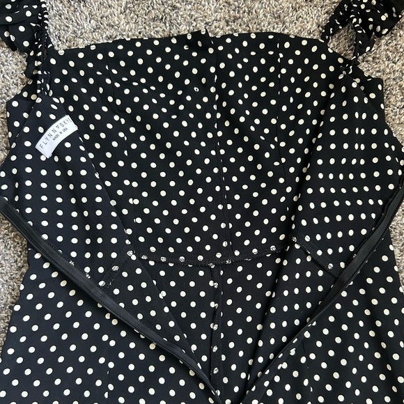 Flynn Skye Wide Leg Polka Dot Ruffled Strap Jumpsuit size medium - Picture 5 of 13